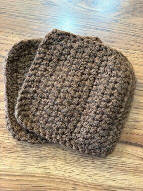 Hand-Crocheted Brown Coaster - 2 Pack